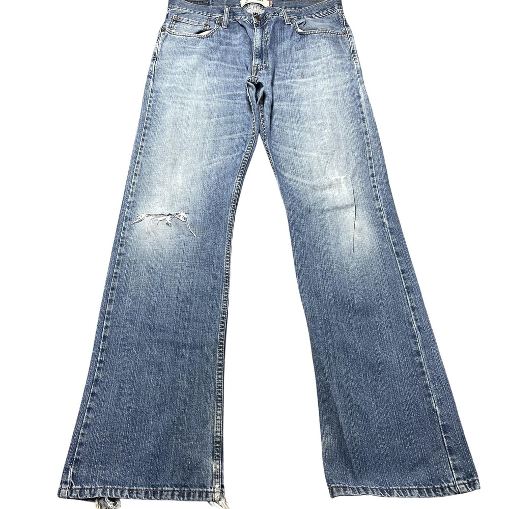Vintage Y2K Levis 527 Bootcut Jeans Size 36x36 Blue Distressed Faded Rare Fade